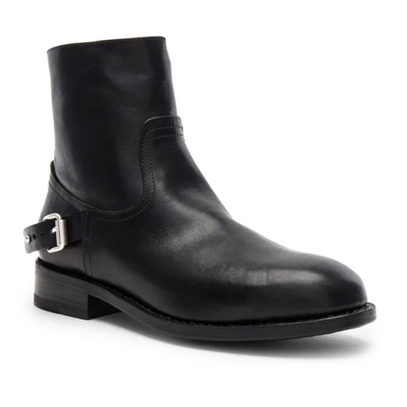 NEW! Rag & Bone Lightly Distressed Smooth Black Oliver Leather Zip Boots - Picture 3 of 9